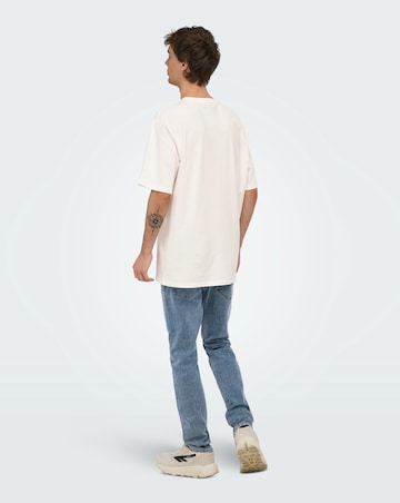 Only & Sons ACDC Relaxed Fit T-Shirt - Off White