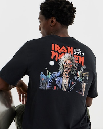 Only & Sons Iron Maiden Relaxed Fit Back Print T-Shirt - Black