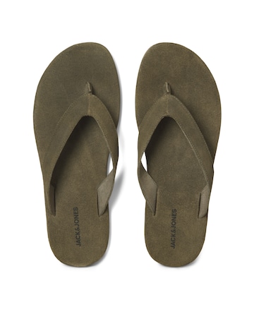 Jack & Jones Suede Flip Flop - Olive