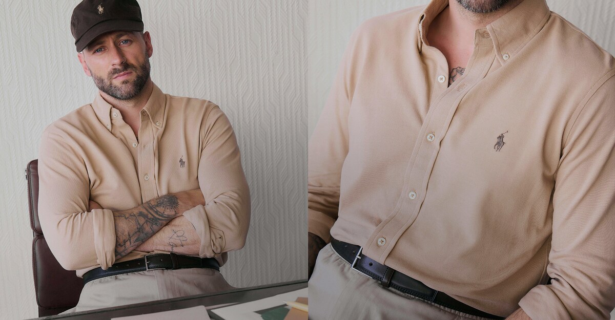 Thomas M. Lloyd wears Polo Ralph Lauren Short Sleeve Stretch Mesh Shirt - Vintage Khaki