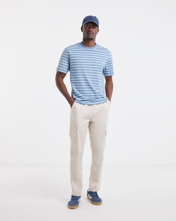 Linen Blend Fully Elasticated Cargo Trouser