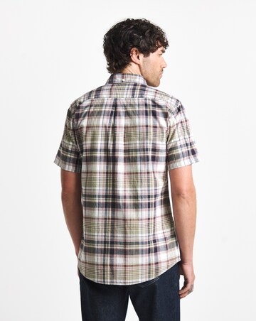 Barbour Baycliff Short Sleeve Checked Tailored Shirt - Burnt Pepper
