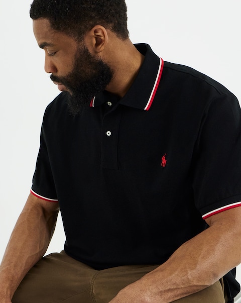 Polo Ralph Lauren Short Sleeve Tipped Polo - Black
