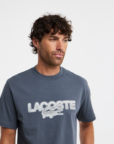 Lacoste Short Sleeve Graphic Printed T-Shirt - Grey