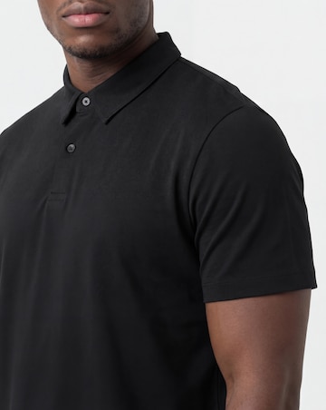 Pure Cotton Jersey Polo Long Length- Black