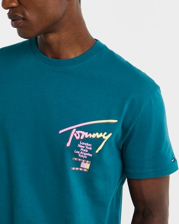 Tommy Jeans Short Sleeve City Signature T-Shirt - Teal
