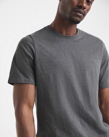 Pure Cotton Crew Neck T-Shirt Long Length- Charcoal