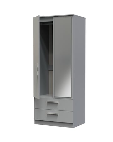 Eider Ready Assembled 2 Door 2 Drawer Mirrored Wardrobe - Kids