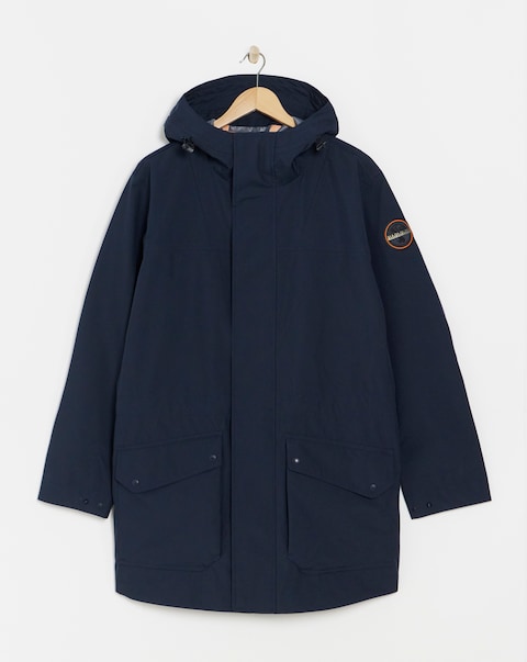 Napapijri Pilloz Shell Longline Jacket - Navy