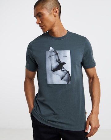 BOSS Short Sleeve Bat Graphic T-Shirt - Grey