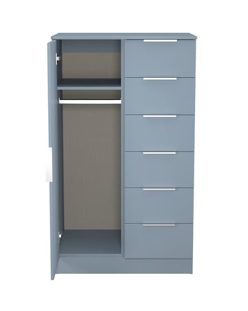 Humber Ready Assembled 1 Door 5 Drawer Kids Wardrobe - Kids