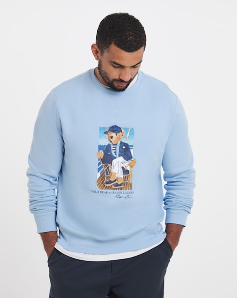 Polo Ralph Lauren Bear Graphic Crew Neck Sweatshirt - Blue