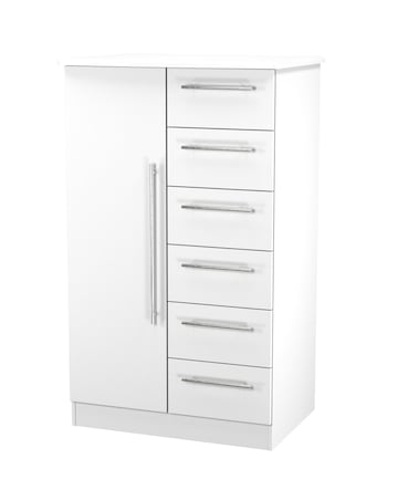Osprey Ready Assembled 1 Door 5 Drawer Kids Wardrobe - Kids