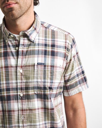 Barbour Baycliff Short Sleeve Checked Tailored Shirt - Burnt Pepper