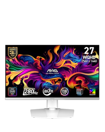 MSI MAG 272QPW QD-OLED 27in WQHD 280Hz OLED FreeSync HDR Gaming Monitor - White