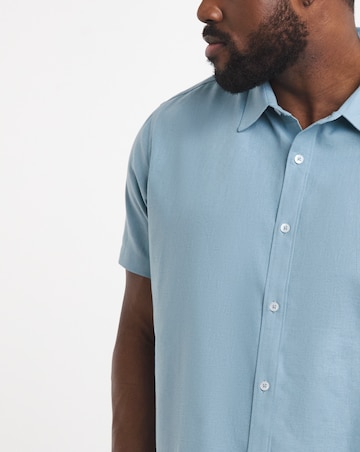 Short Sleeve Linen Blend Shirt