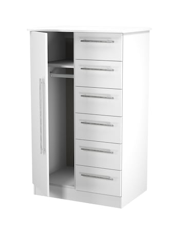 Osprey Ready Assembled 1 Door 5 Drawer Kids Wardrobe - Kids