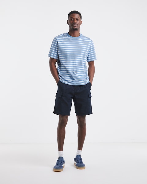 Linen Blend Elasticated Cargo Short