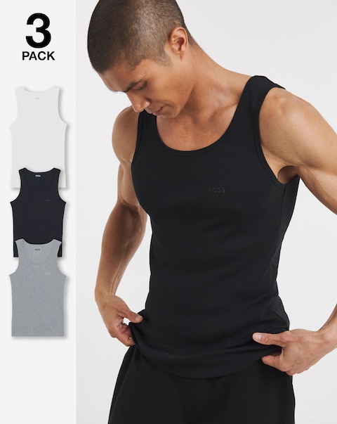 BOSS 3 Pack Rib Vest - Multi