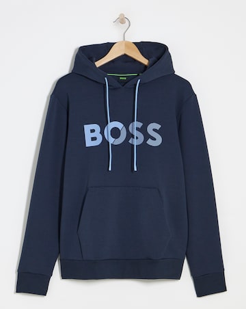 BOSS Tape Logo Hoodie - Dark Blue
