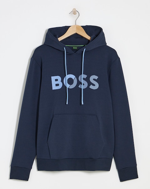 BOSS Tape Logo Hoodie - Dark Blue