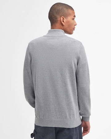 Barbour Cotton 1/2 Zip Knitted Jumper - Grey Marl