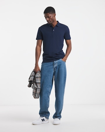 Pure Cotton Pique Polo- Navy