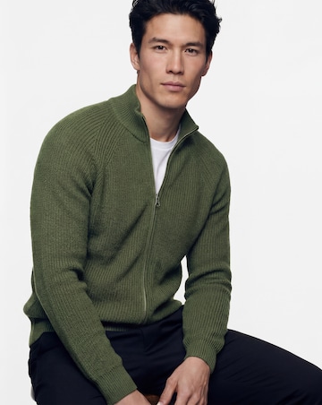 Fisherman Knitted Zip Through Cardigan