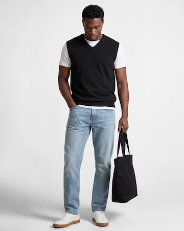 Black Cotton Sweater Vest