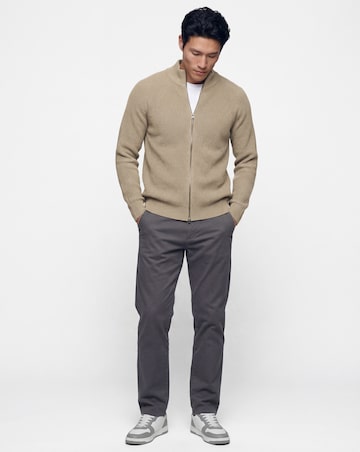 Fisherman Knitted Zip Through Cardigan