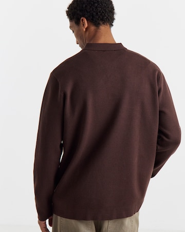 Slouch Knitted Long Sleeve Polo