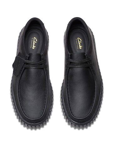 Clarks Torhill Lo Leather Shoe - Black