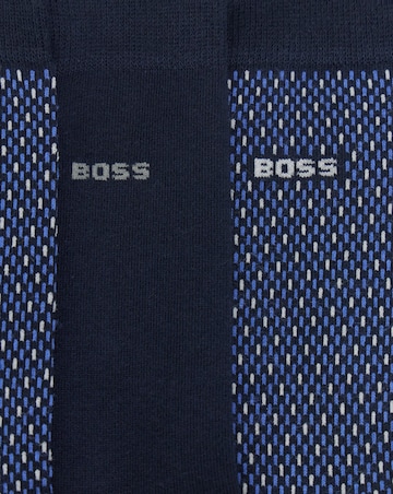 BOSS 2 Pack Mini Pattern Socks - Navy