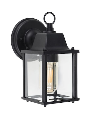 ValueLights Allgreave IP23 Black Outdoor Wall Light Lantern - Bulb Included