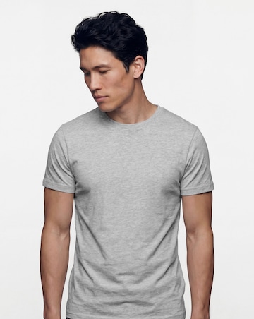 Pure Cotton Crew Neck T-Shirt Extra Long - Grey Marl