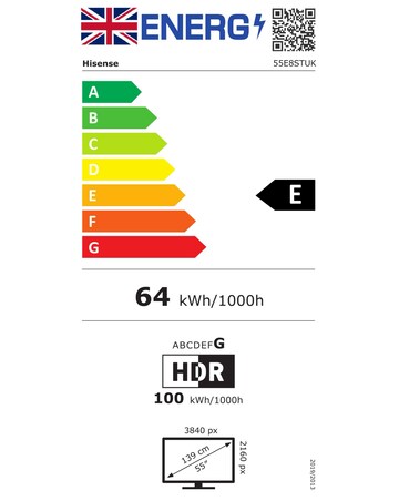 Hisense 55E8STUK 55in Mini-LED 4K Ultra HD HDR Smart TV