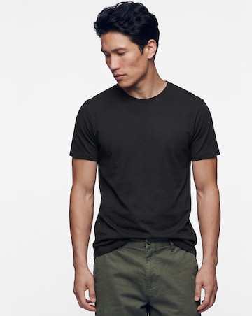 Pure Cotton Crew Neck T-Shirt Long- Black