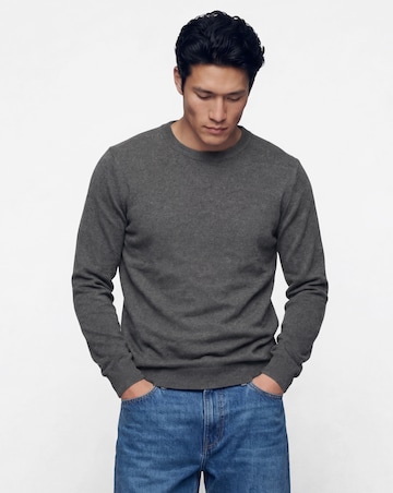 Dark Grey Marl Knitted Crew Neck Jumper