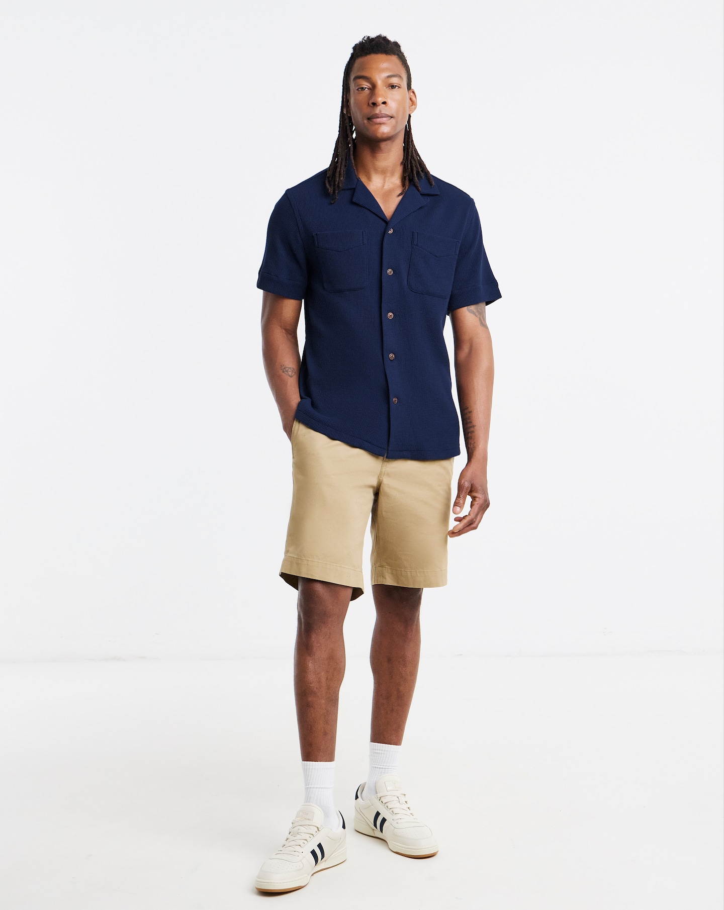 Polo Ralph Lauren Short Sleeve Waffle Jersey Shirt - Navy | Jacamo