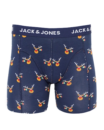 Jack & Jones Christmas Novelty 3 Pack Trunks - Navy Multi