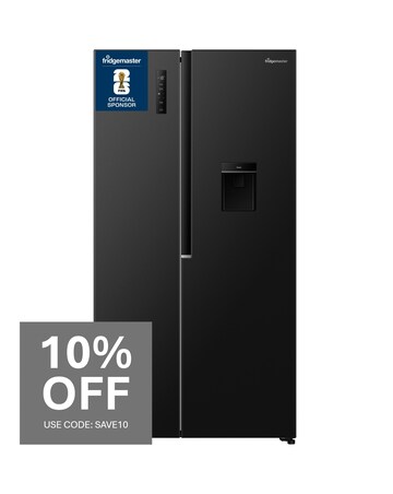 Fridgemaster MS91558DEB Non-Plumbed Total No Frost American Fridge Freezer Black