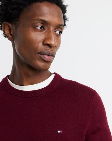 Tommy Hilfiger Cotton Cashmere Crew Neck Jumper - Burgundy