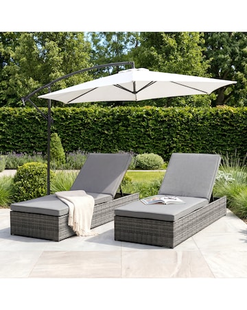 Charles Bentley Rattan Sun Lounger