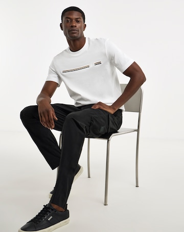 BOSS Short Sleeve Stripe Logo T-Shirt - White