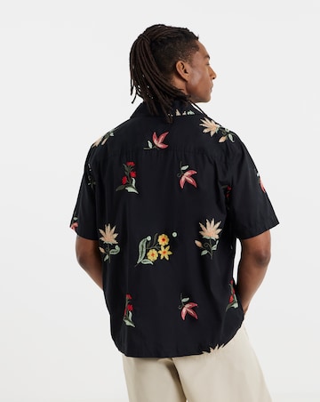 Only & Sons Edward Floral Embroided Shirt - Black