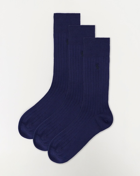 Polo Ralph Lauren 3 Pack Soft Touch Ribbed Socks - Navy