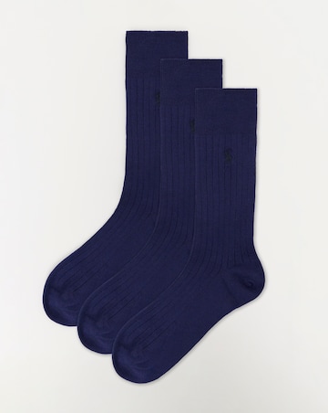 Polo Ralph Lauren 3 Pack Soft Touch Ribbed Socks - Navy