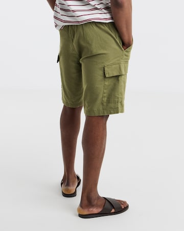 Linen Blend Elasticated Cargo Short
