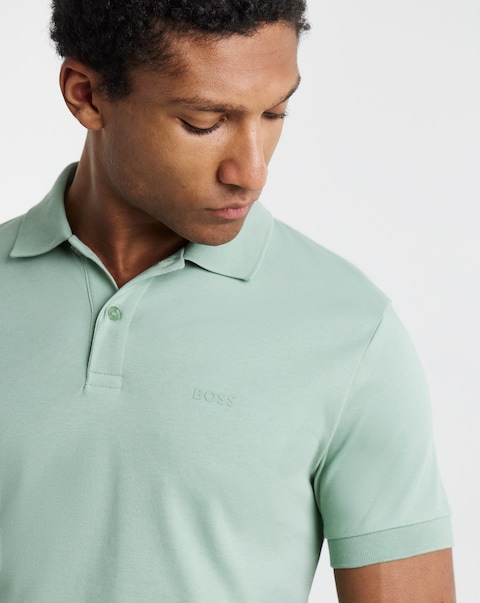BOSS Short Sleeve Pio Jersey Polo - Sage