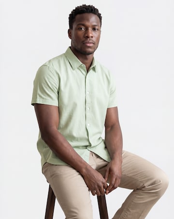 Short Sleeve Linen Blend Shirt